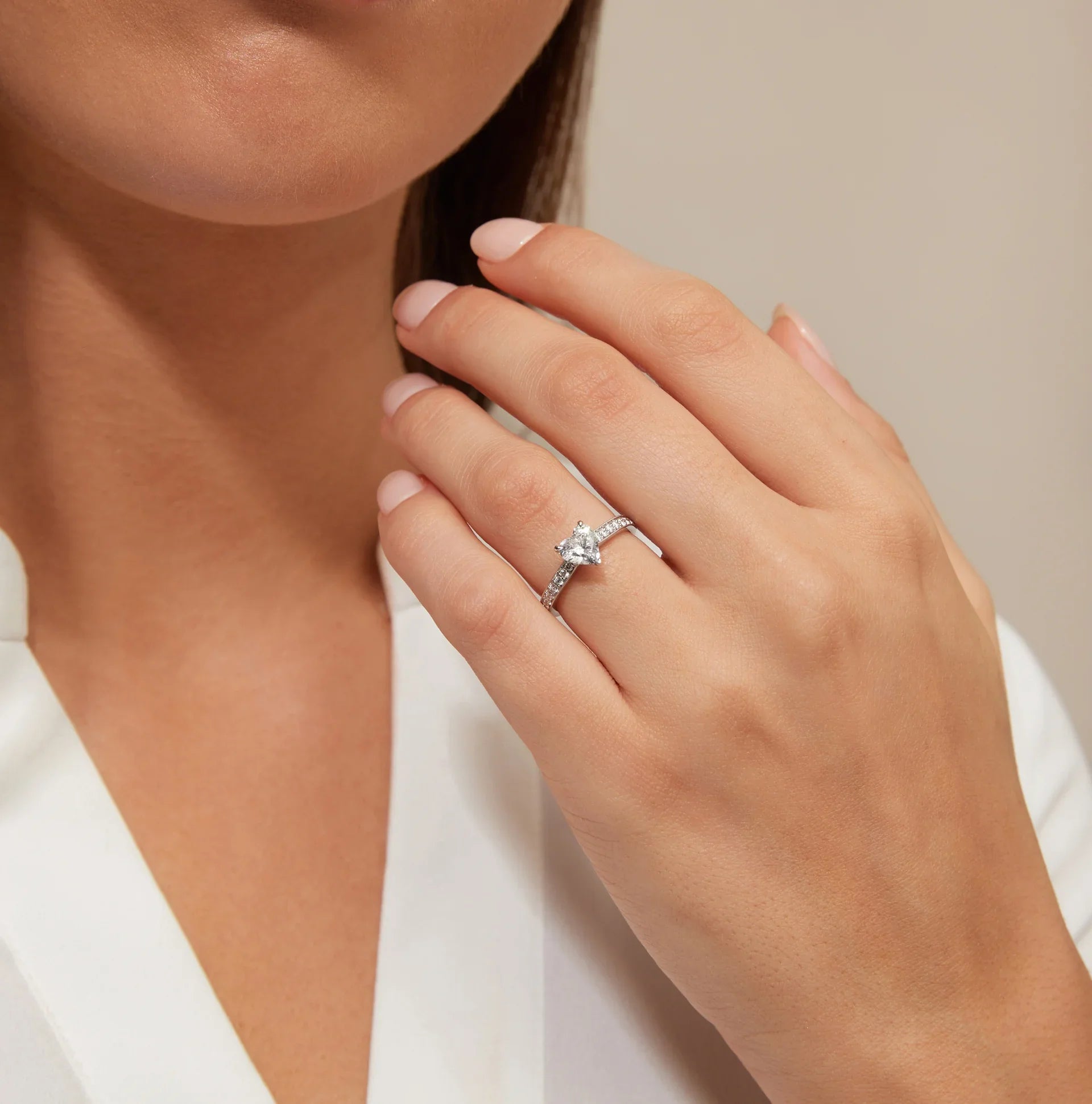 Emma - Heart Cut Platinum Engagement Ring