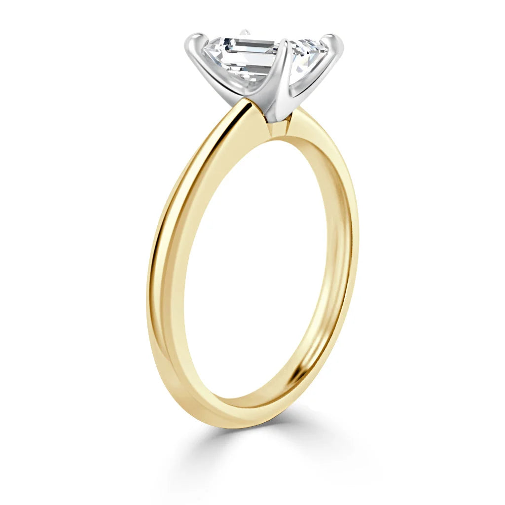 Lucy - Emerald Cut 18ct Yellow Gold Engagement Ring