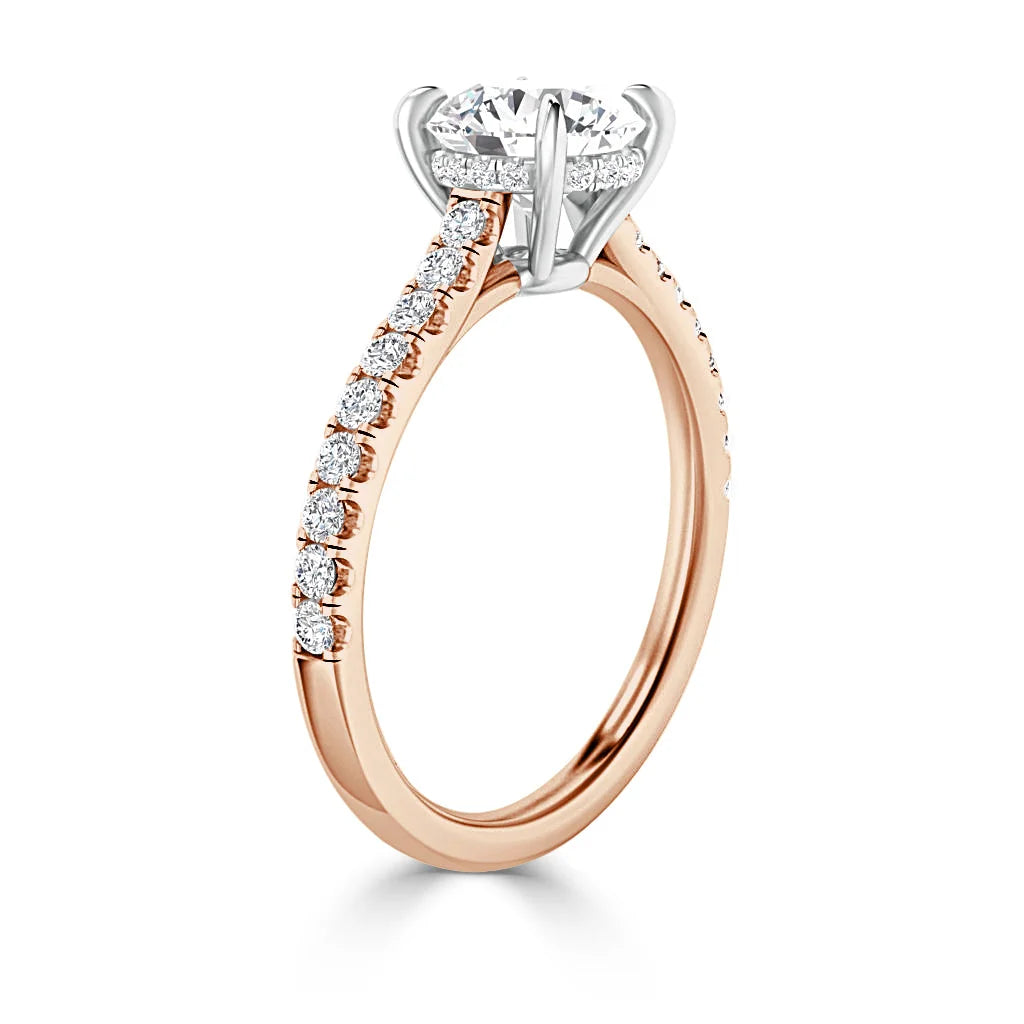 Freya - Round Cut 18ct Rose Gold Engagement Ring