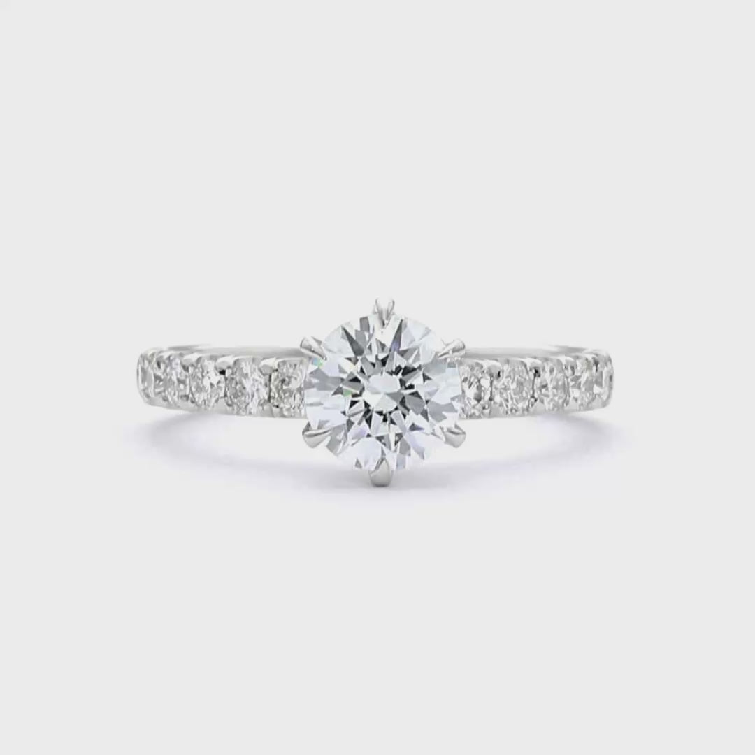 Violet - Round Cut 18ct Yellow Gold Engagement Ring