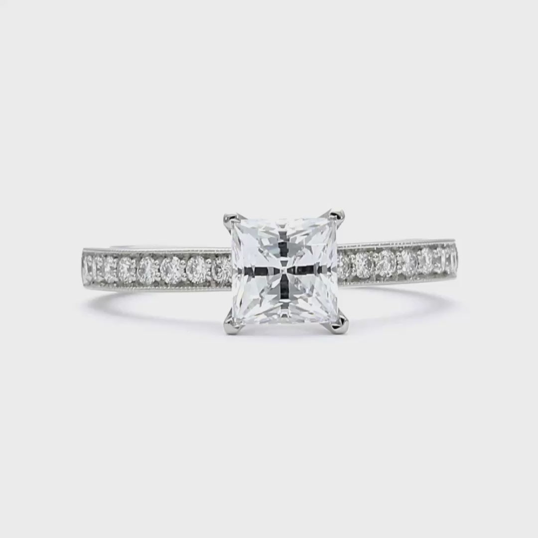 Emma - Princess Cut Platinum Engagement Ring