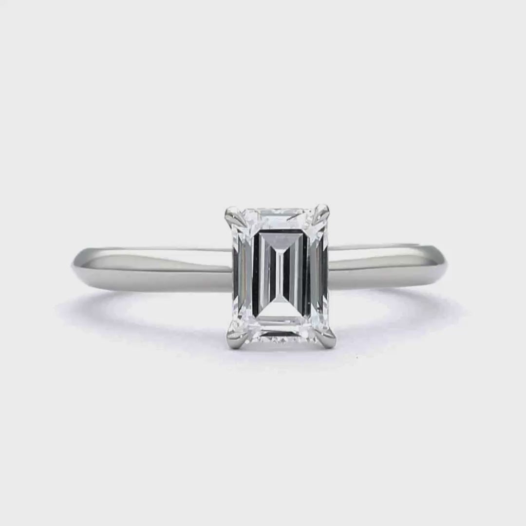 Lucy - Emerald Cut 18ct White Gold Engagement Ring