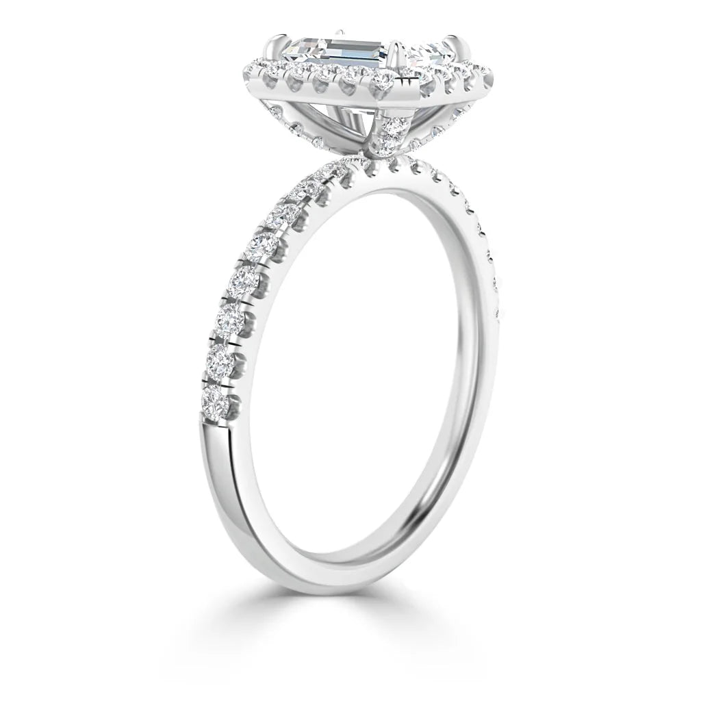 Olivia Molly - Emerald Cut 18ct White Gold Engagement Ring