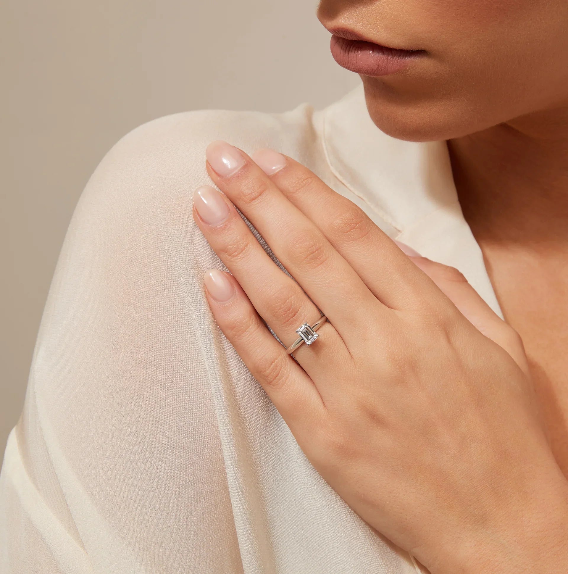 Jessica - Emerald Cut 18ct White Gold Engagement Ring