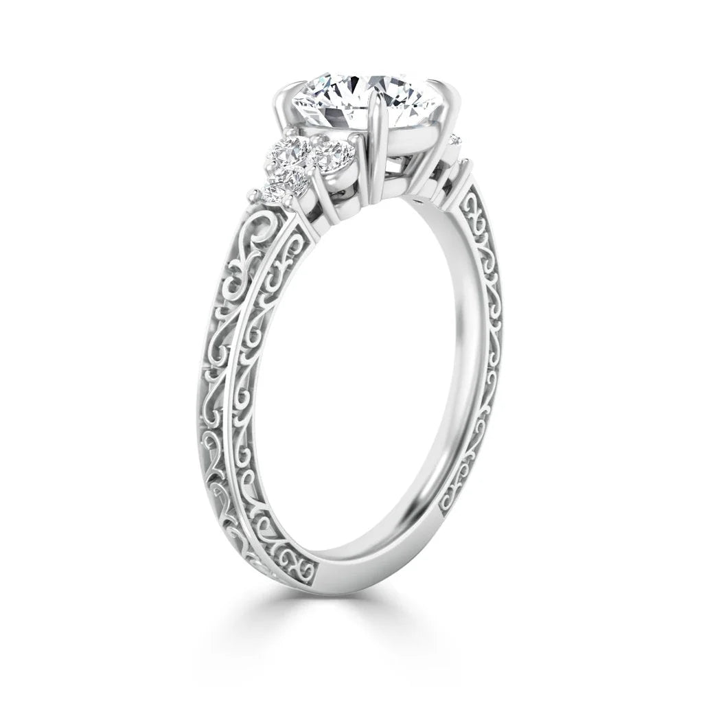 Elizabeth - Round Cut 18ct White Gold Engagement Ring