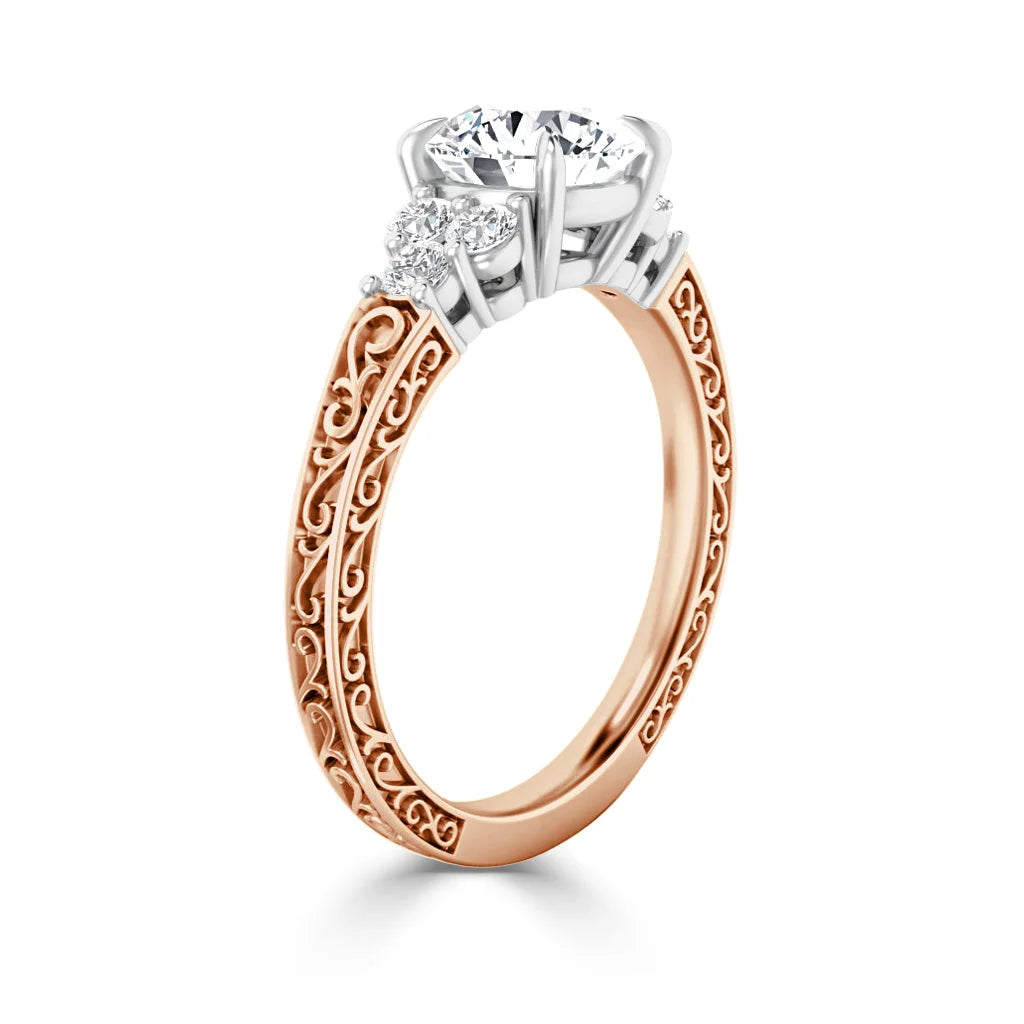 Elizabeth - Round Cut 18ct Rose Gold Engagement Ring