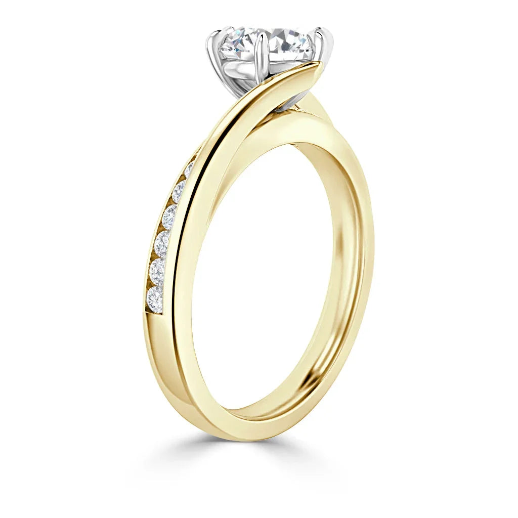 Elise - Round Cut 18ct Yellow Gold Engagement Ring