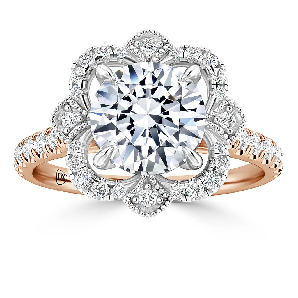 Fleur - Round Cut 18ct Rose Gold Engagement Ring