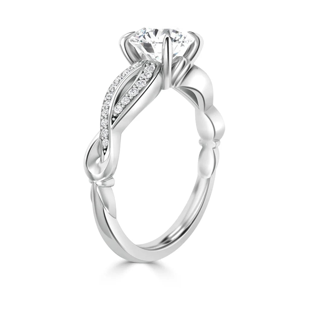 Natalie - Round Cut Platinum Engagement Ring