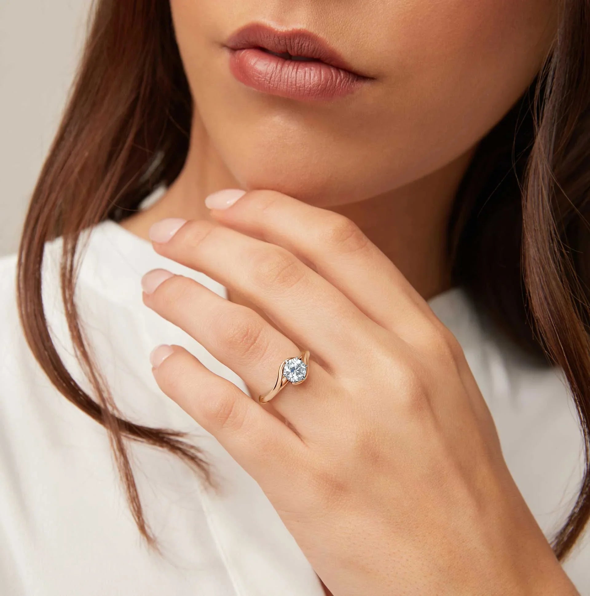 Alannah - Round Cut 18ct Rose Gold Engagement Ring