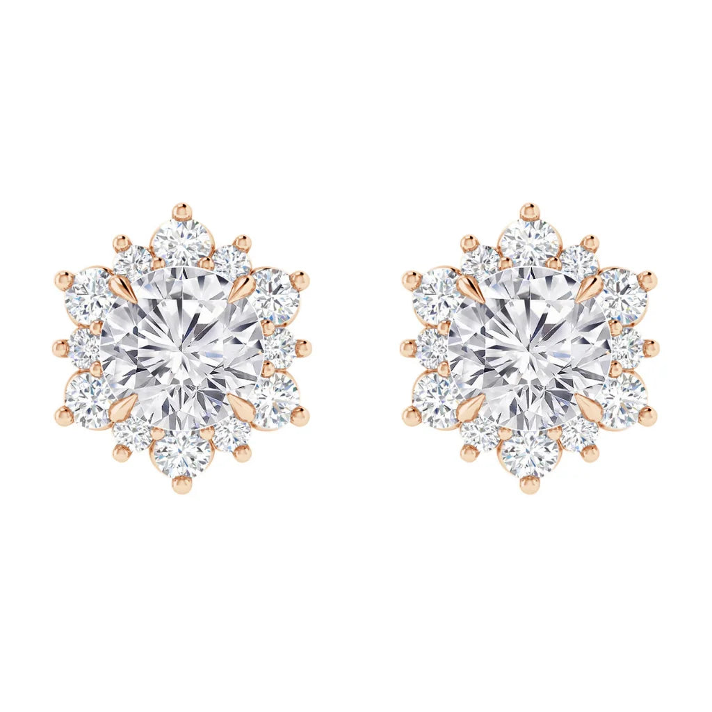 Naomi - .3ct Round Cut Diamond Earrings 18ct Rose Gold
