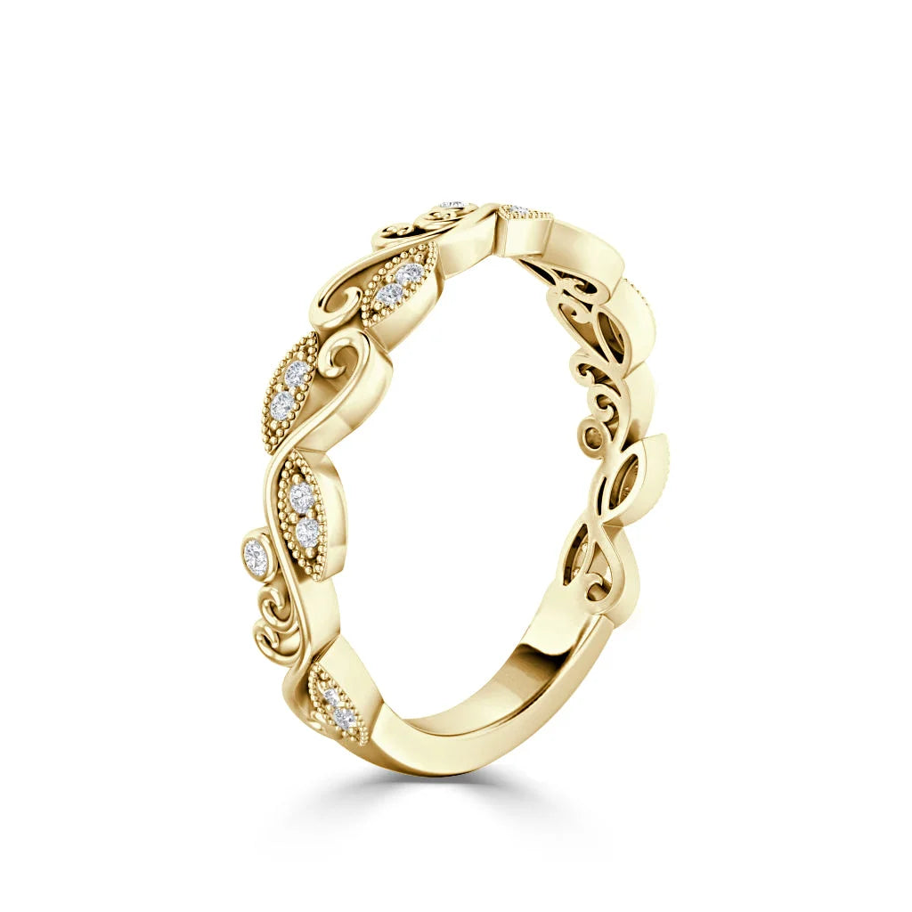 Jennifer - 18ct Yellow Gold Natural Diamond Wedding Ring