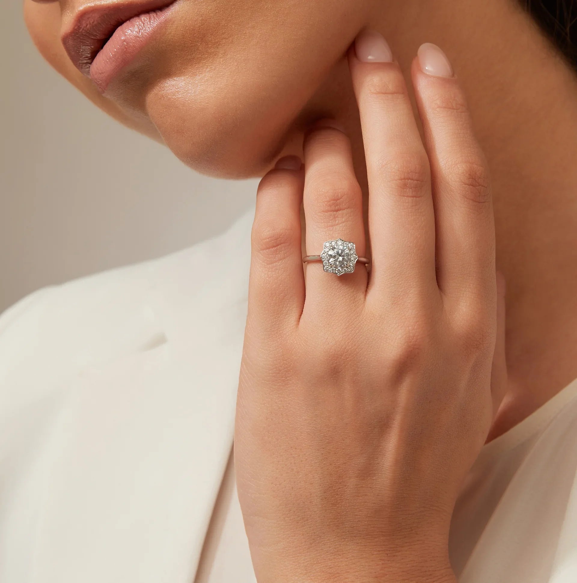 Lily - Round Cut Platinum Engagement Ring