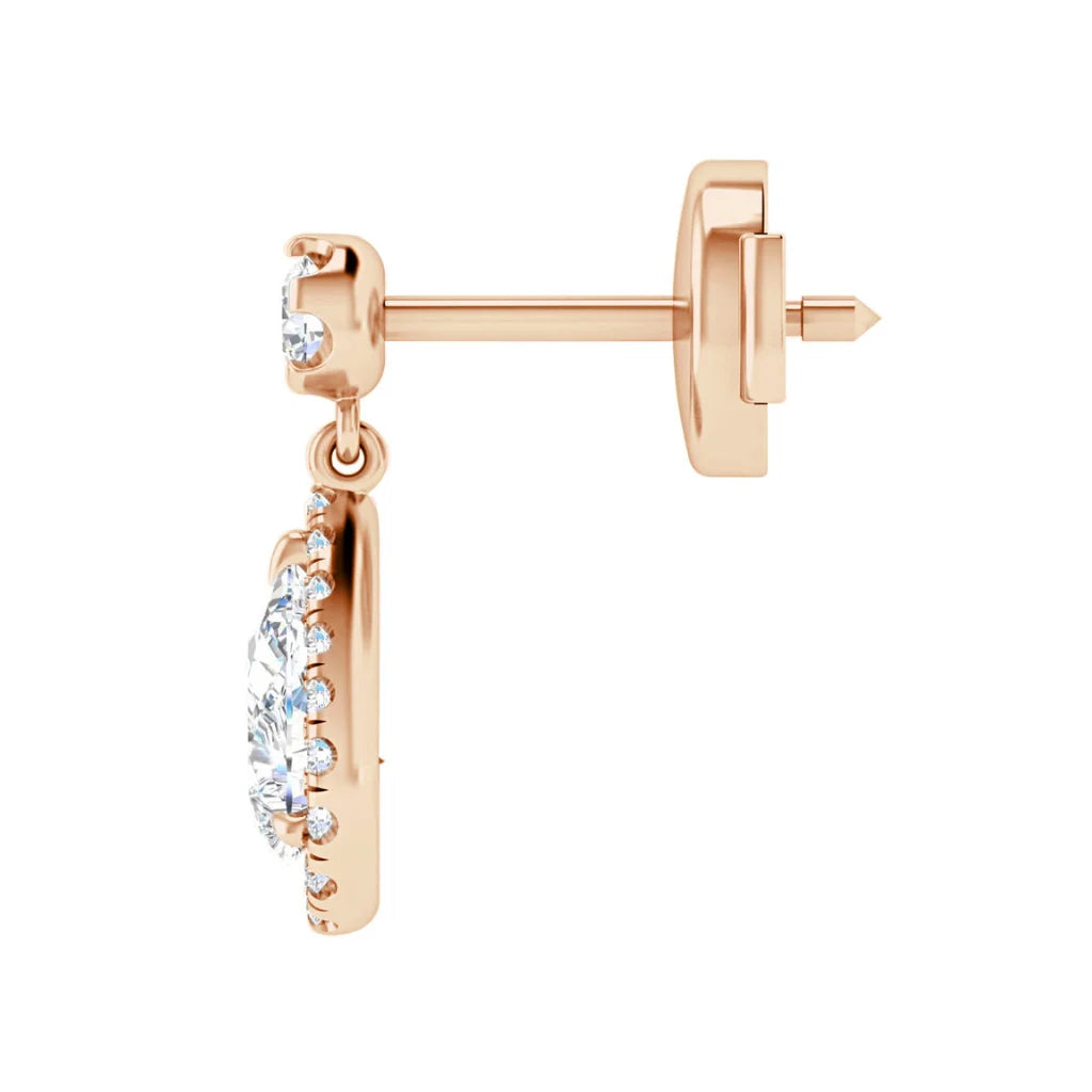 Arianna - .25ct Pear Cut Diamond Earrings 18ct Rose Gold