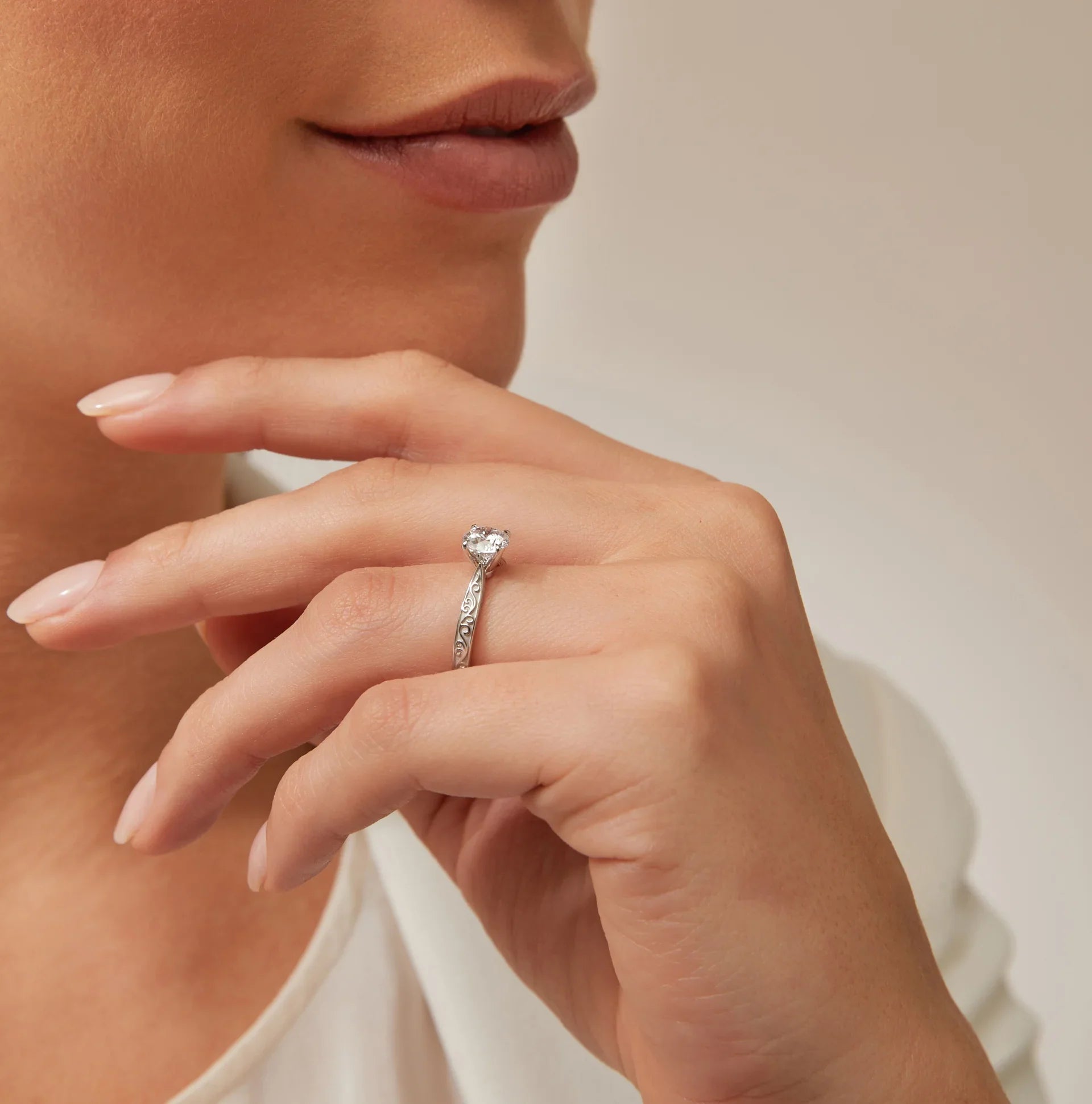Catherine - Round Cut 18ct White Gold Engagement Ring