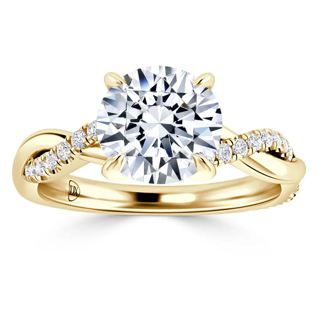 Zinnia - Round Cut 18ct Yellow Gold Engagement Ring