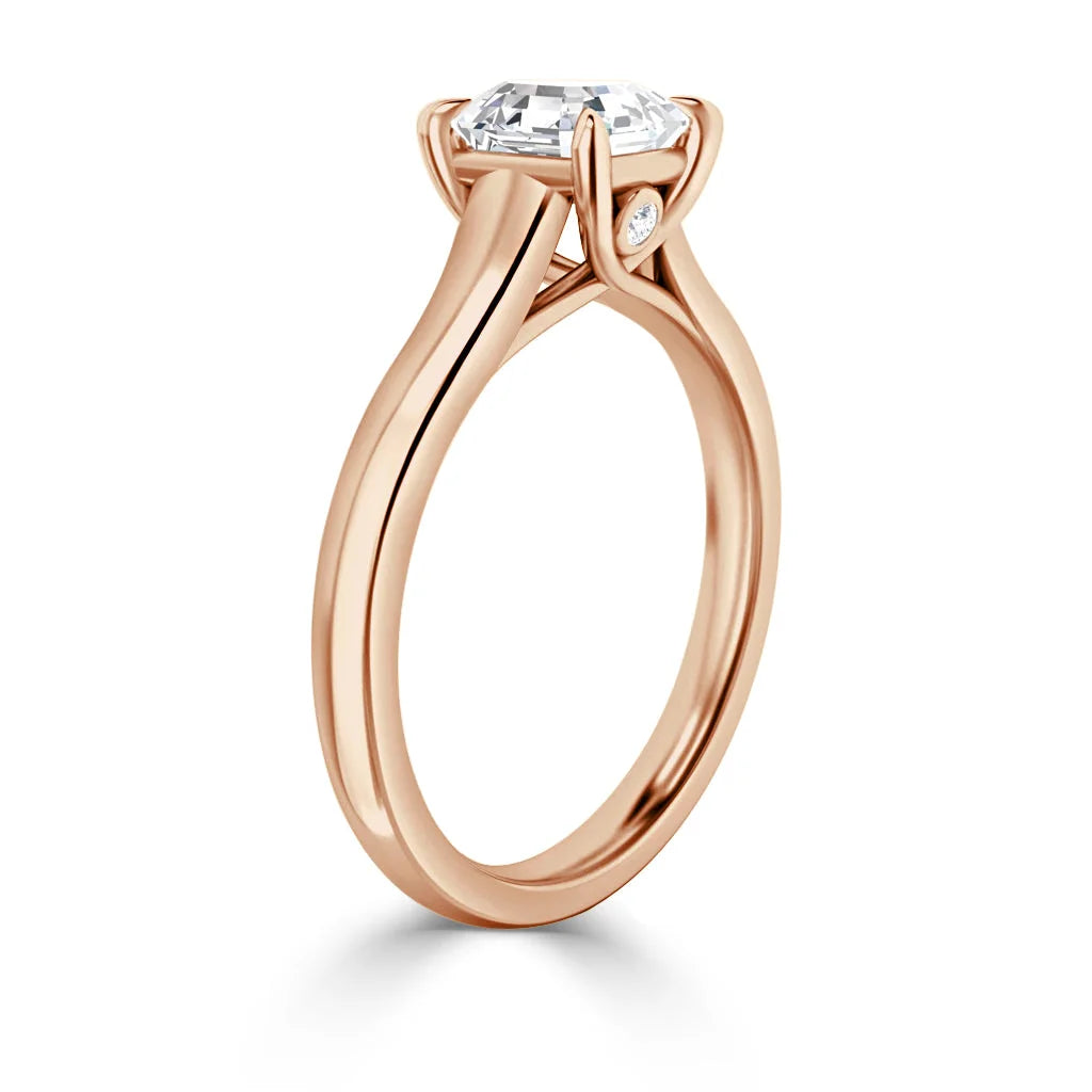 Sara - Radiant Cut 18ct Rose Gold Engagement Ring