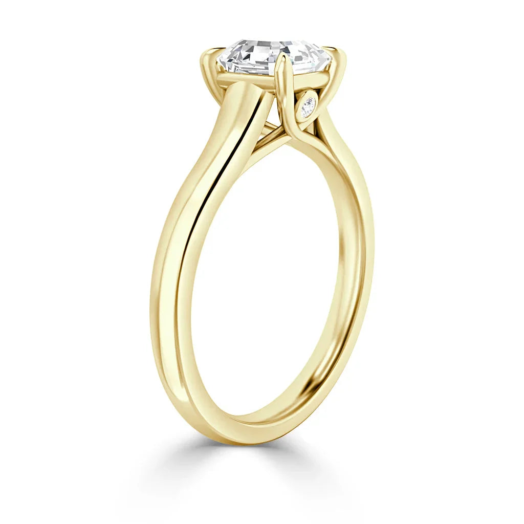 Sara - Asscher Cut 18ct Yellow Gold Engagement Ring
