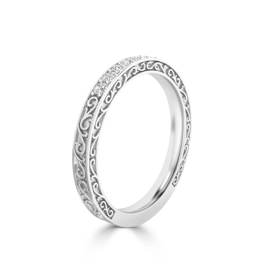 Louise - 18ct White Gold Natural Diamond Wedding Ring