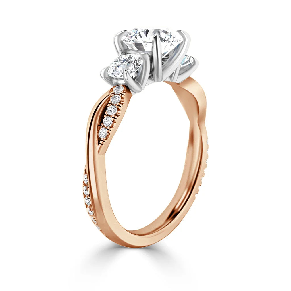 Natasha - Round Cut 18ct Rose Gold Engagement Ring