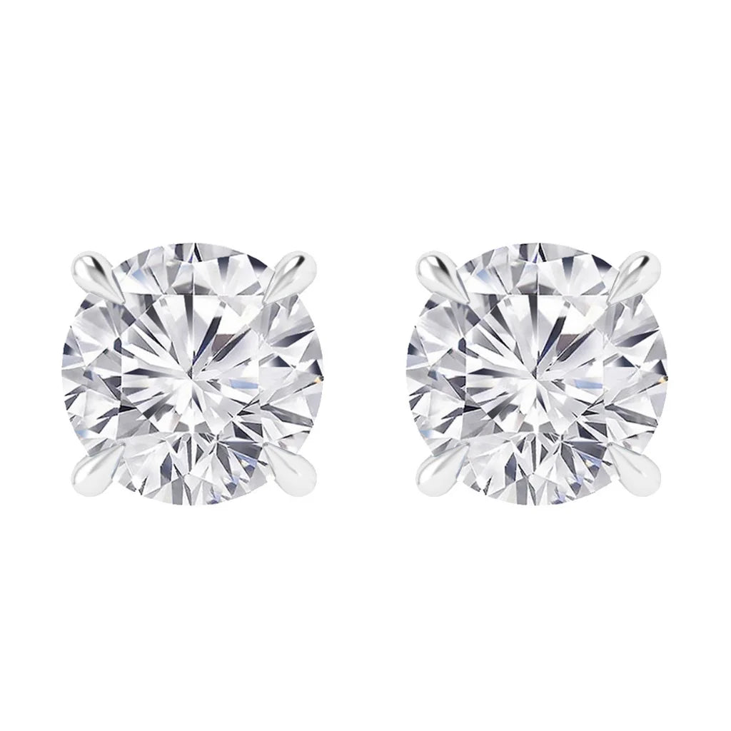 Lillian - 18ct Round Cut Diamond Earrings 18ct White Gold