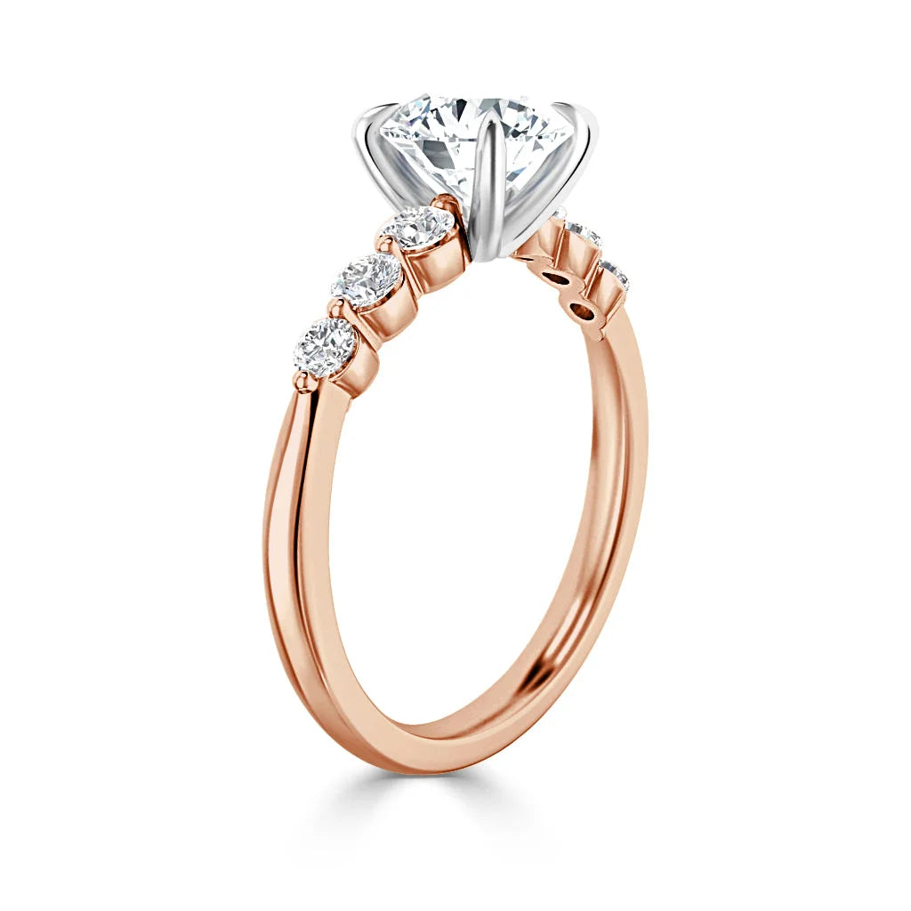 Krista - Round Cut 18ct Rose Gold Engagement Ring