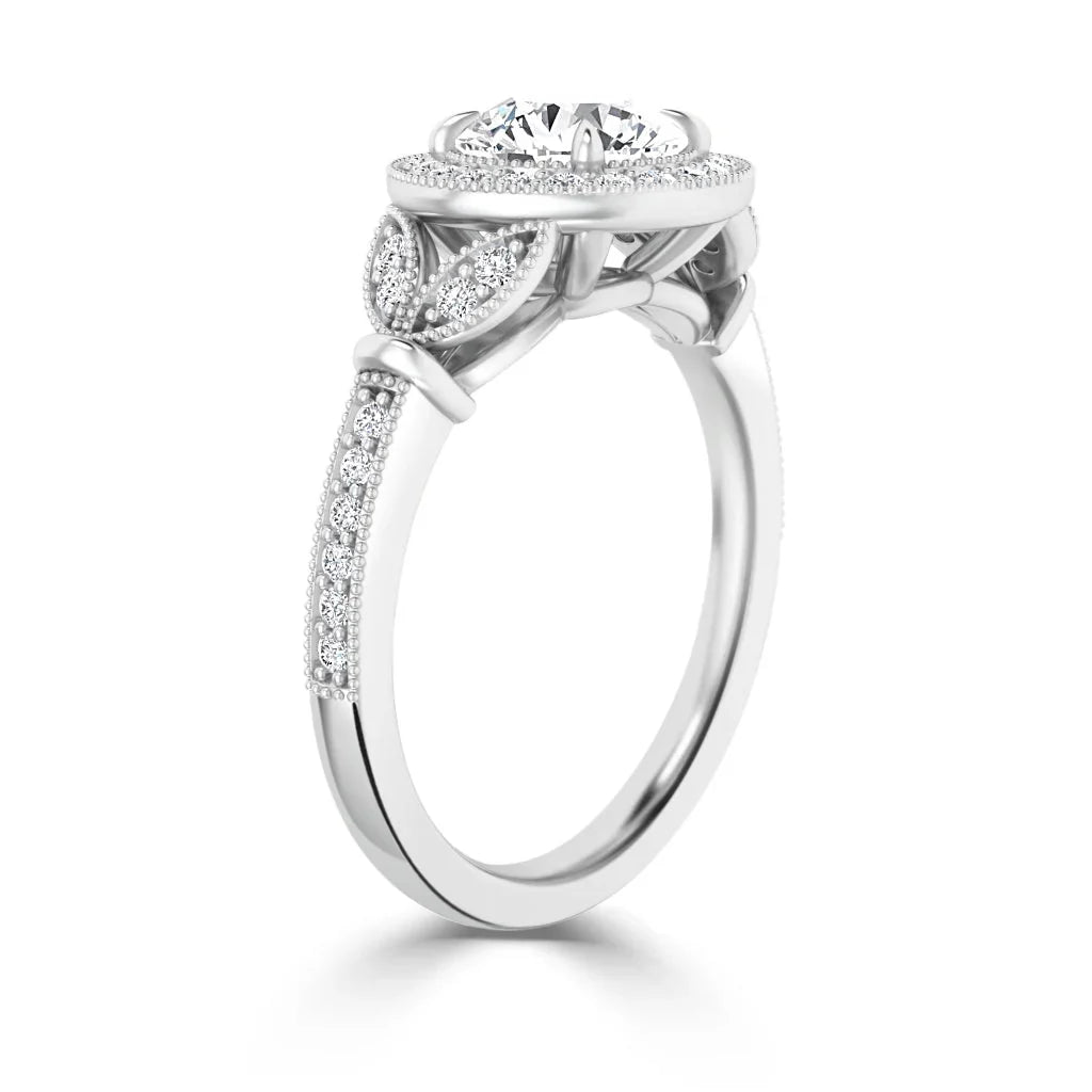 Audrey - Round Cut Platinum Engagement Ring