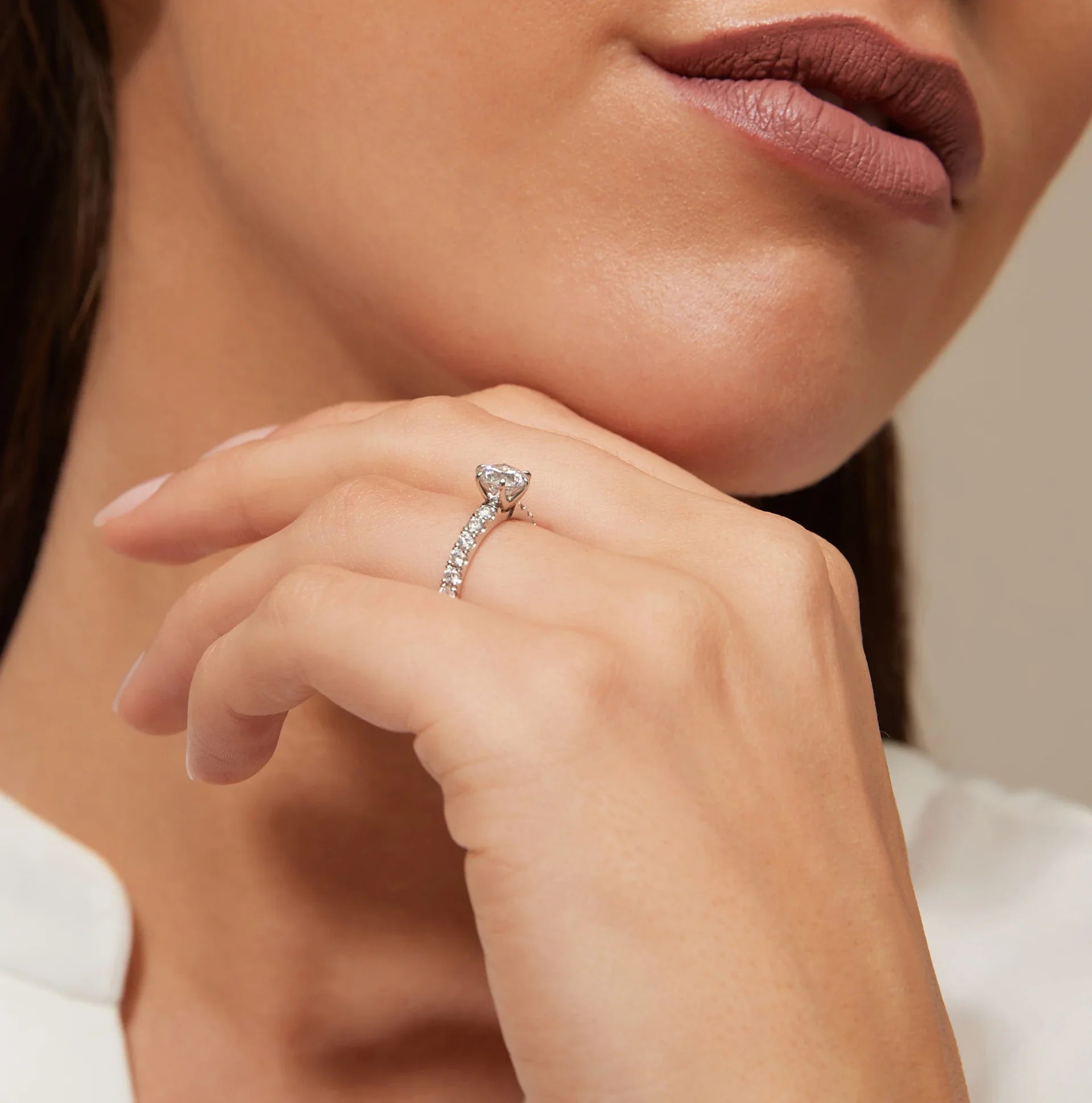Violet - Round Cut Platinum Engagement Ring