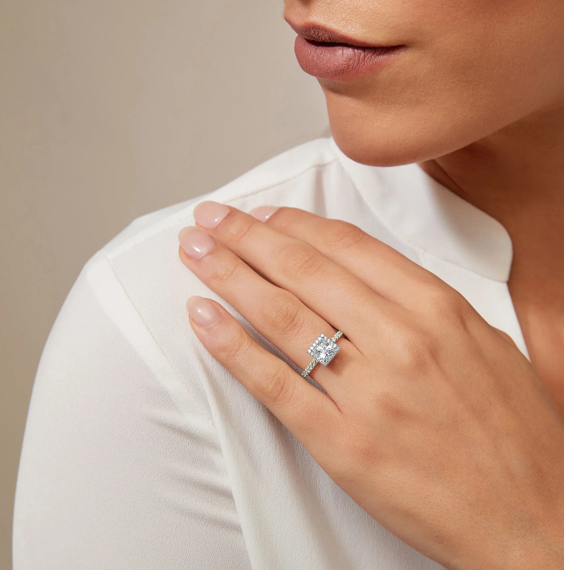 Olivia Molly - Princess Cut 18ct Yellow Gold Engagement Ring