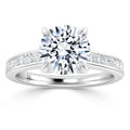 Crystal - Round Cut Platinum Engagement Ring