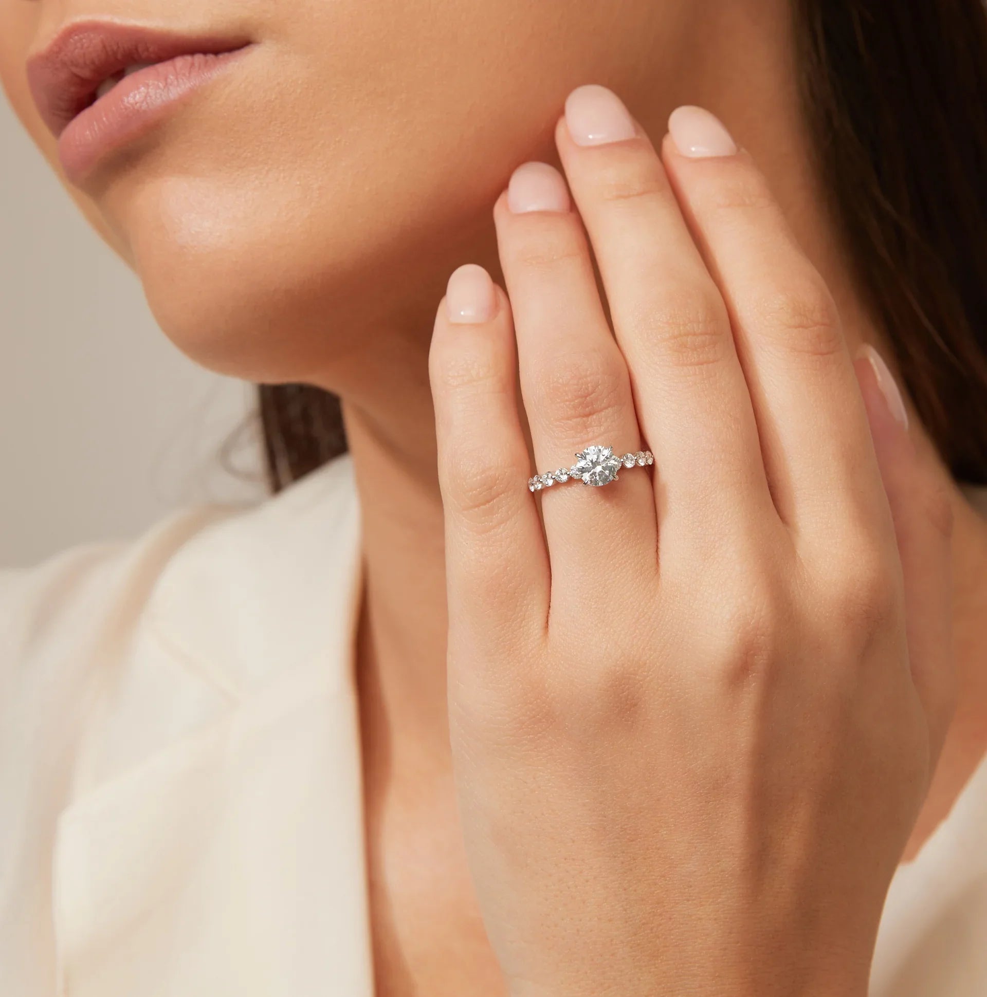 Margot - Round Cut Platinum Engagement Ring