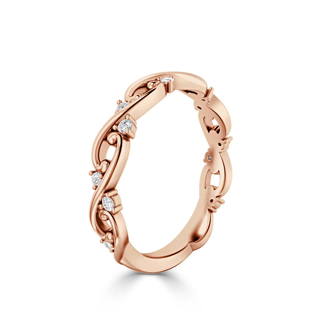Belle - 18ct Rose Gold Natural Diamond Wedding Ring