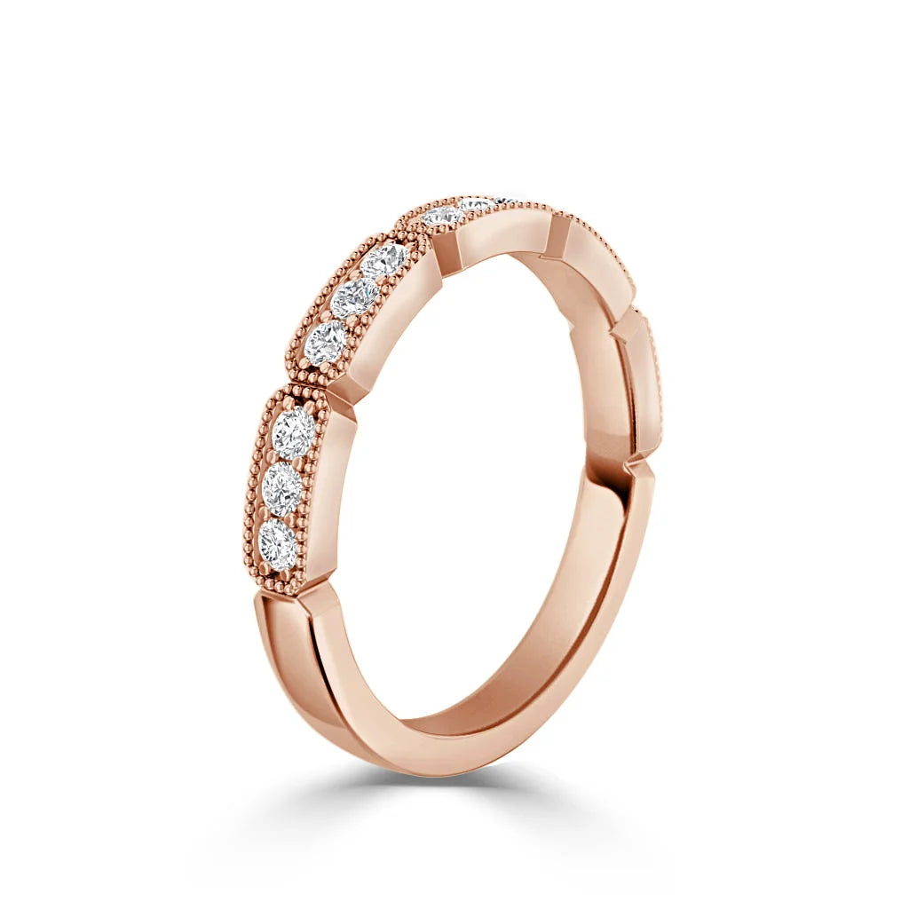 Avery - 18ct Rose Gold Natural Diamond Wedding Ring