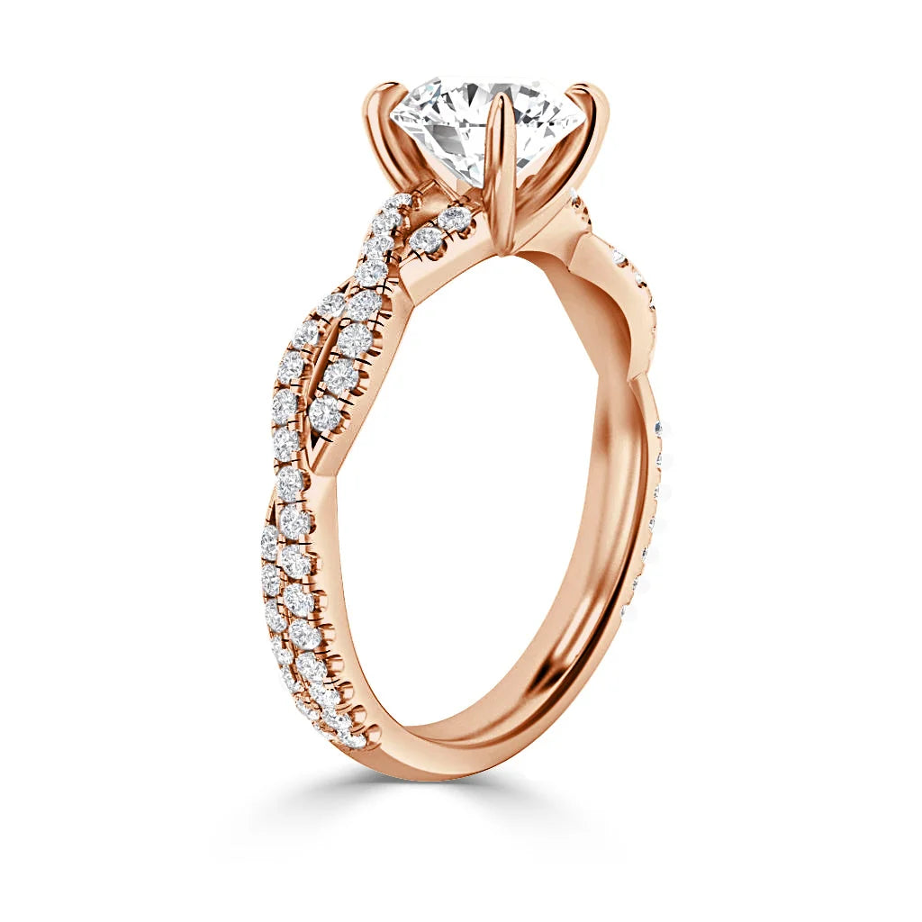 Ivy - Round Cut 18ct Rose Gold Engagement Ring