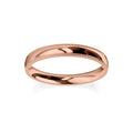 A polished rose gold wedding band with a subtle milgrain edge, shown on a white background.