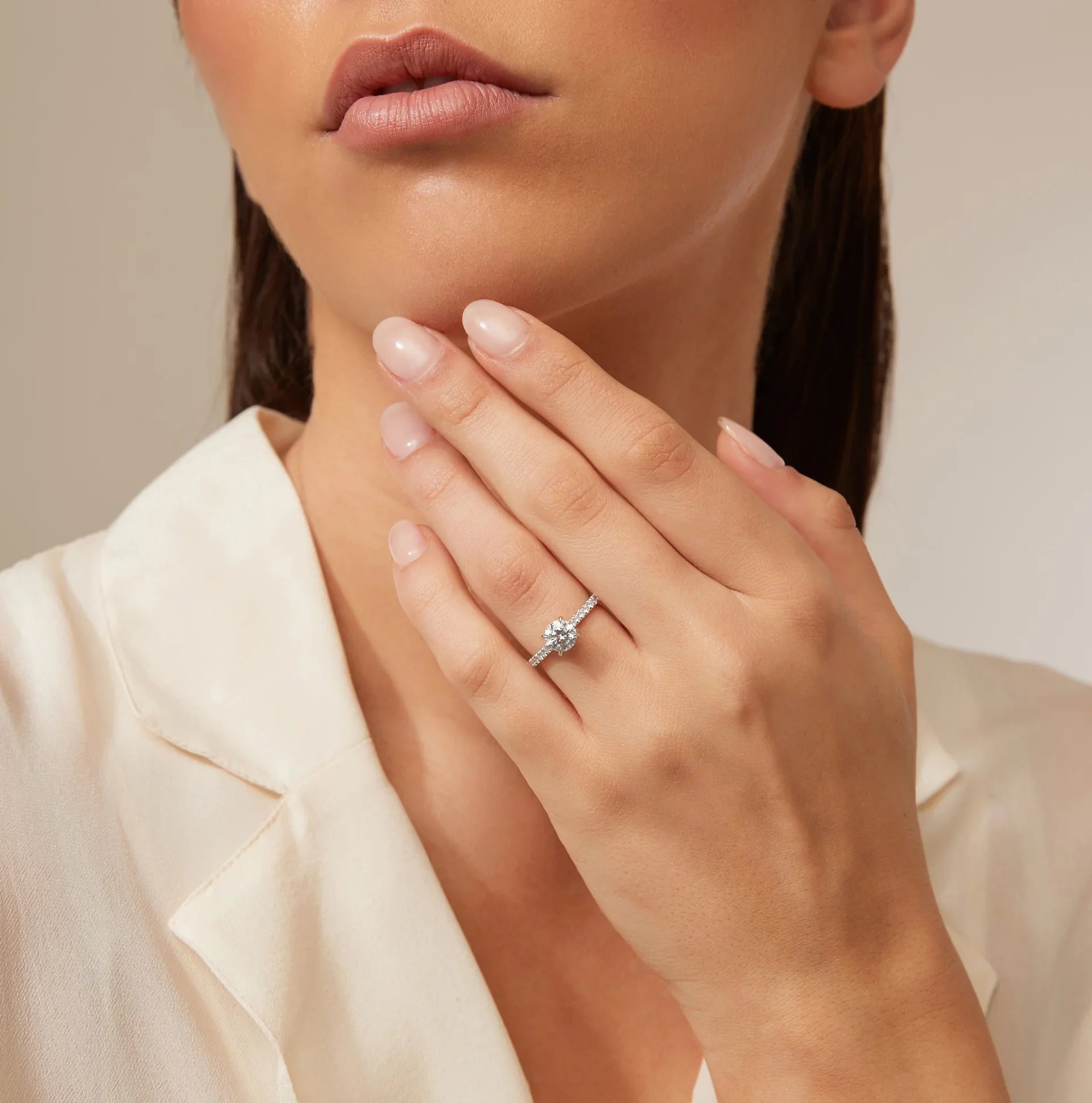 Jemma - Round Cut Platinum Engagement Ring