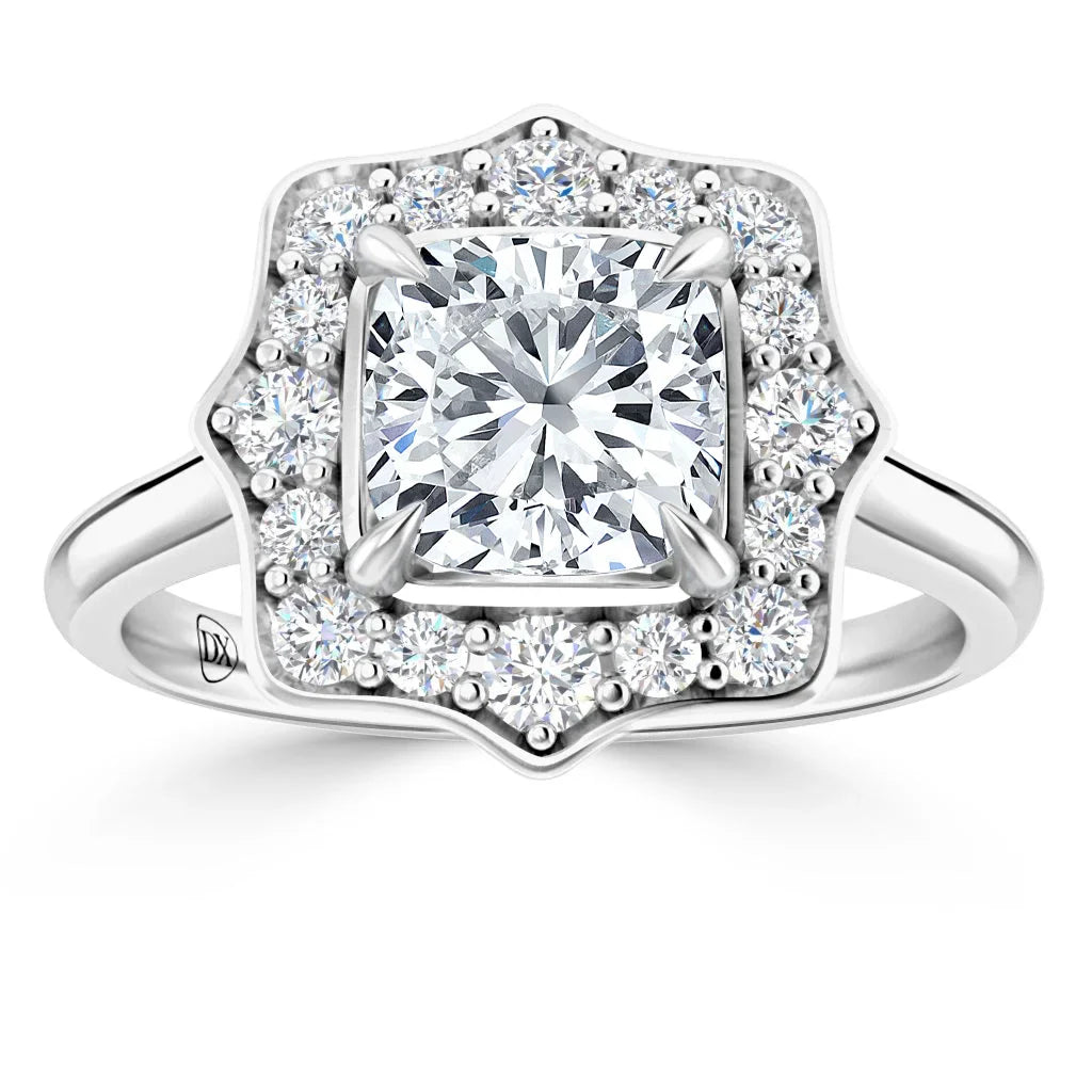 Buy Lily Cushion Cut 18ct White Gold Engagement Ring Free Shipping