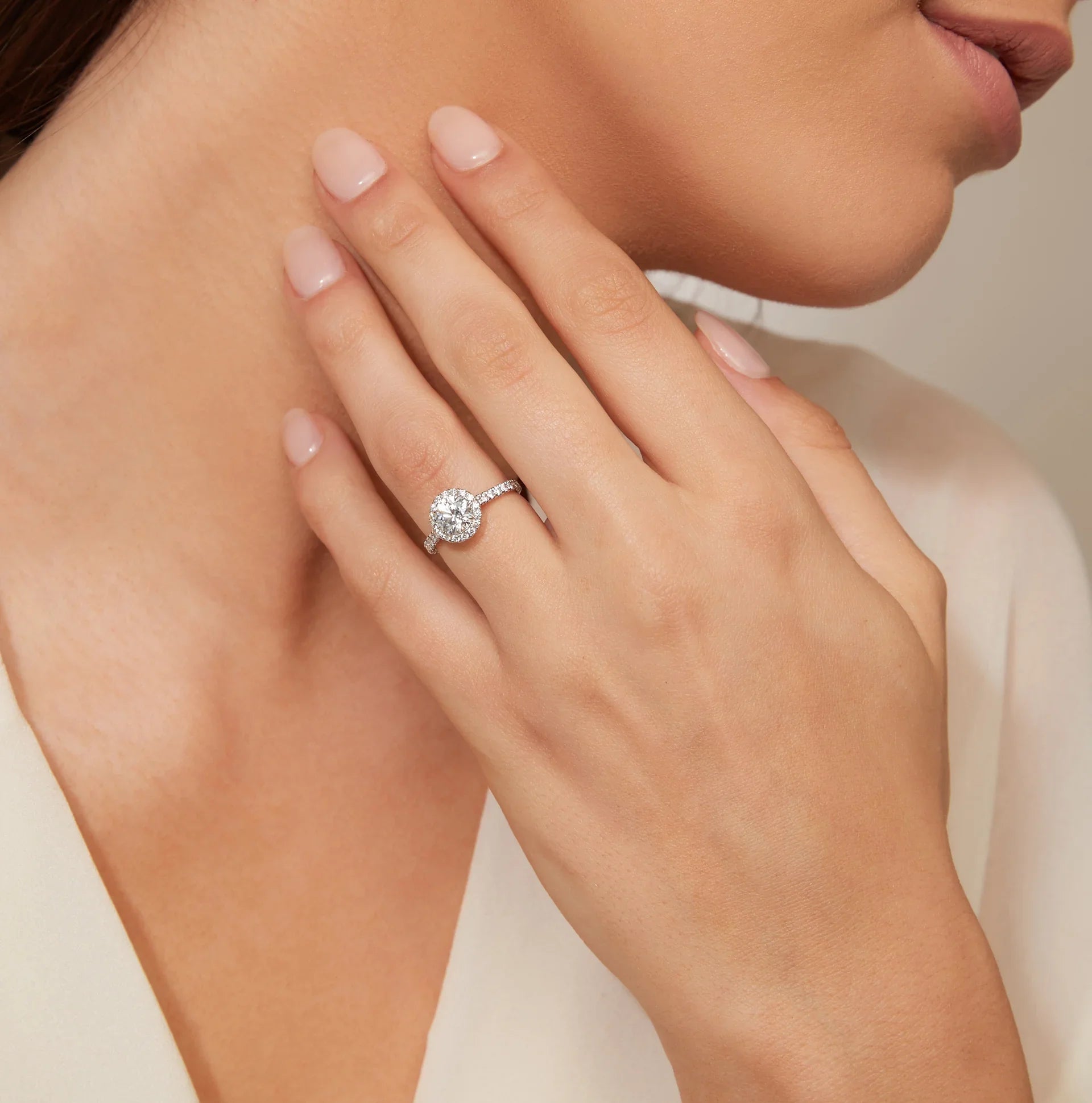 Jasmine - Round Cut Platinum Engagement Ring