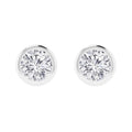 Brooklyn - Bezel Cut Diamond Earrings 18ct White Gold