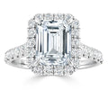 Jasmine - Emerald Cut Platinum Engagement Ring