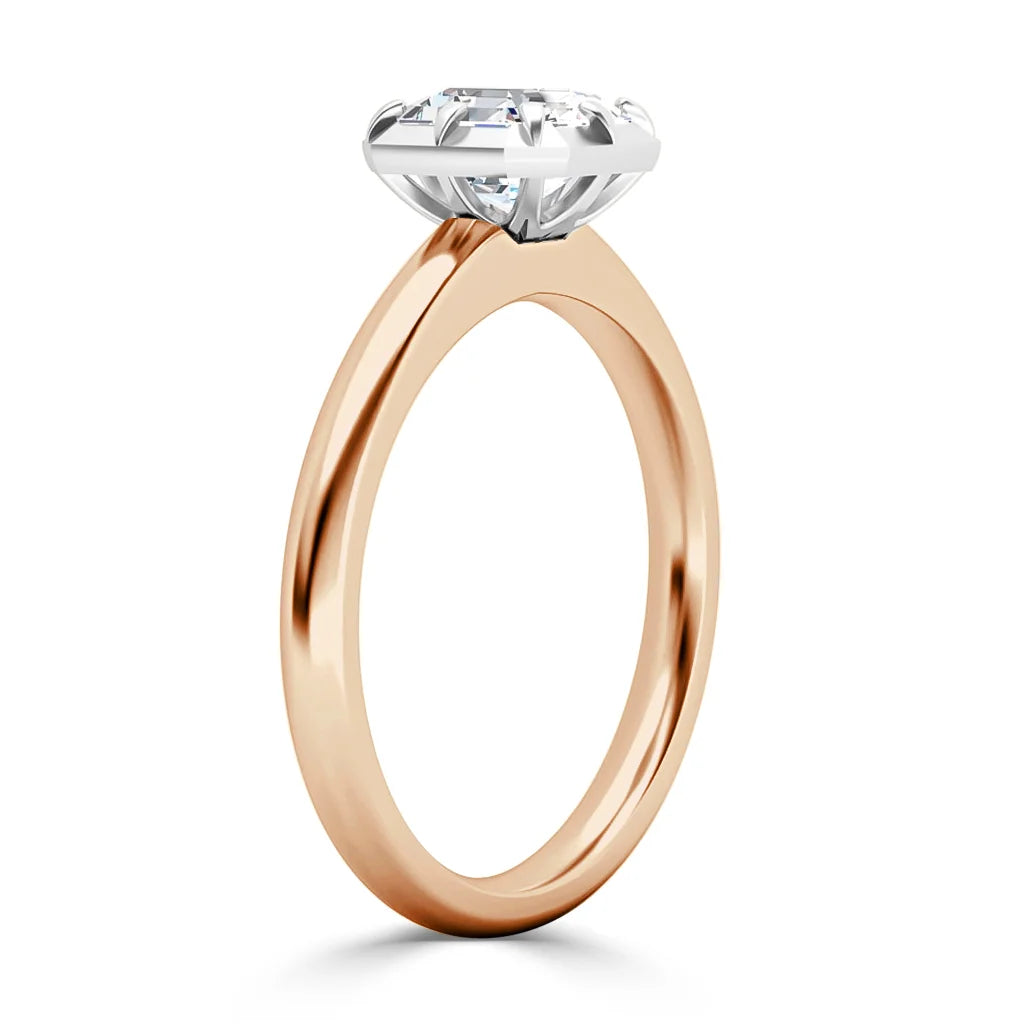 Clementine - Asscher Cut 18ct Rose Gold Engagement Ring