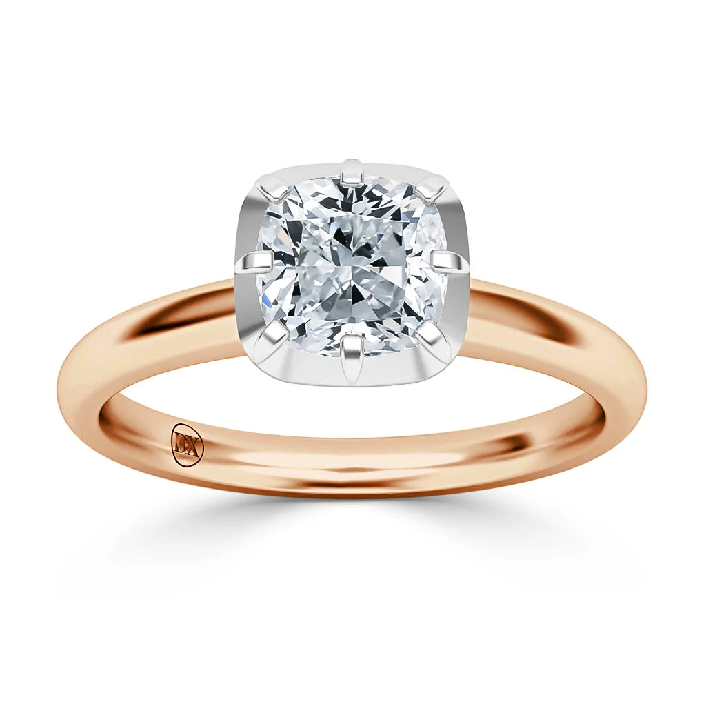 Clementine - Cushion Cut 18ct Rose Gold Engagement Ring