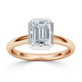Clementine - Emerald Cut 18ct Rose Gold Engagement Ring