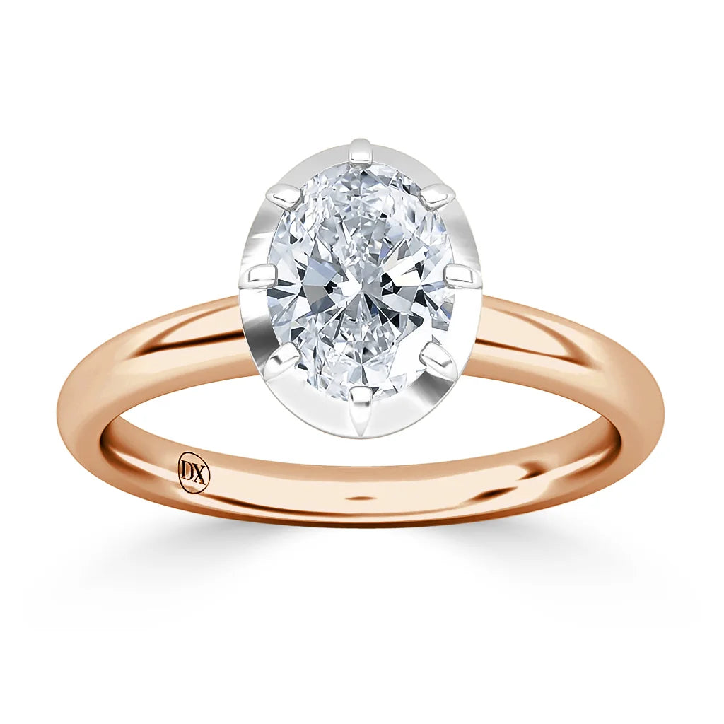 Clementine - Oval Cut 18ct Rose Gold Engagement Ring