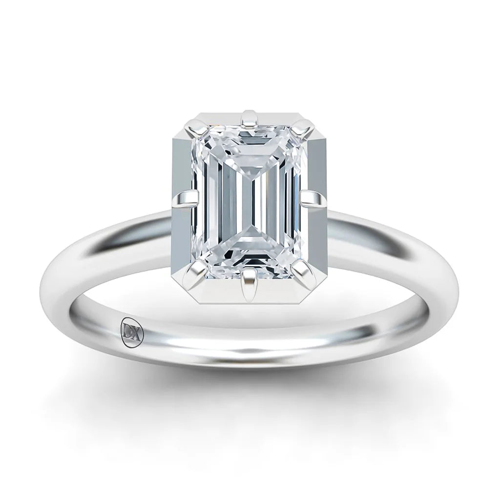 Clementine - Emerald Cut 18ct White Gold Engagement Ring
