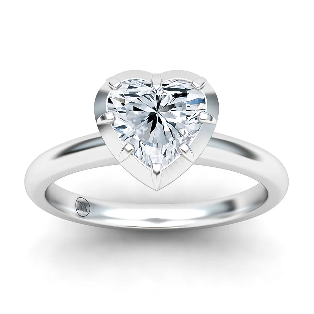 Clementine - Heart Cut 18ct White Gold Engagement Ring