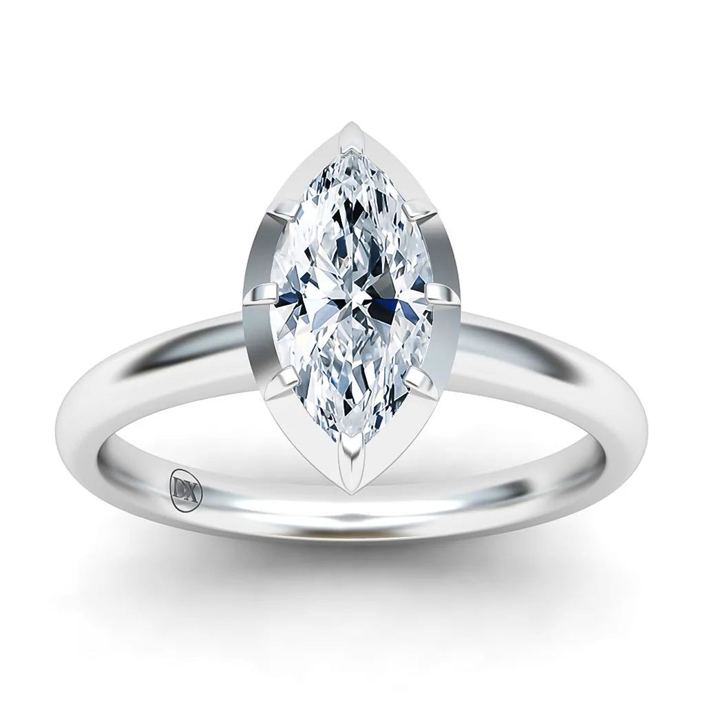 Clementine - Marquise Cut 18ct White Gold Engagement Ring