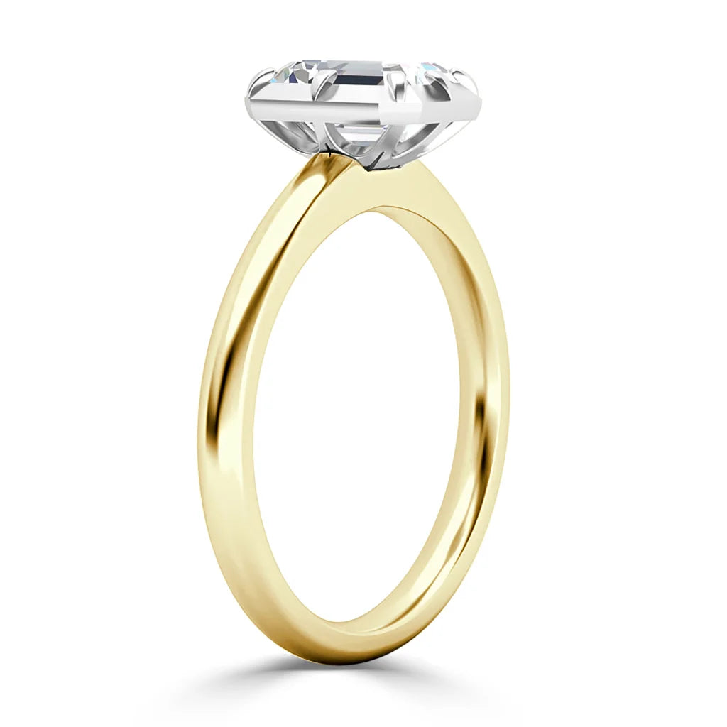Clementine - Emerald Cut 18ct Yellow Gold Engagement Ring