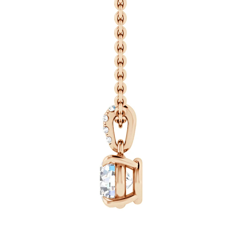 Cora - 0.01ct Diamond Necklace 18ct Rose Gold