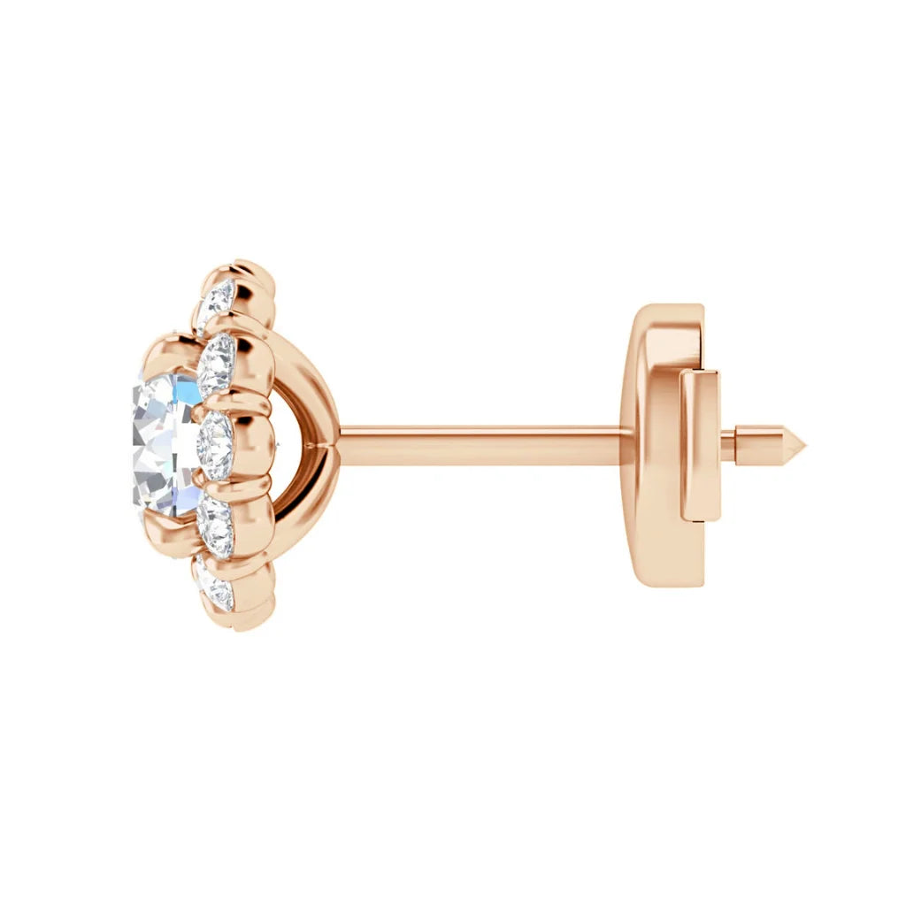 Cassandra - .36ct Round Cut Diamond Earrings 18ct Rose Gold